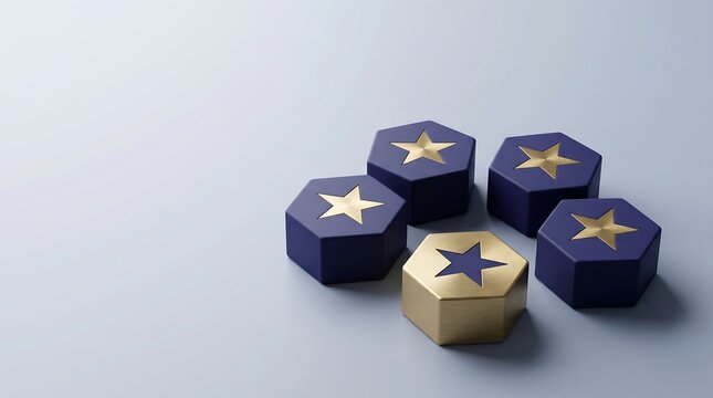 Hexagonal Rating Stars 3D Concept