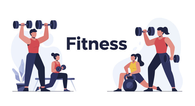 Diverse group of people engaged in fitness activities.