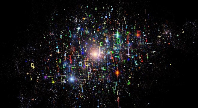 Vibrant Digital Data Stream Patterns in Chaos