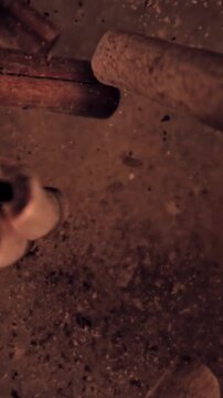 Cinnamon sticks fly up and down. Filmed on a high-speed camera at 1000 fps. High quality FullHD footage