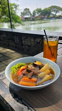 A plate of selat solo on the table 