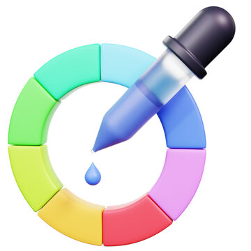 color picker 3d icon illustration object