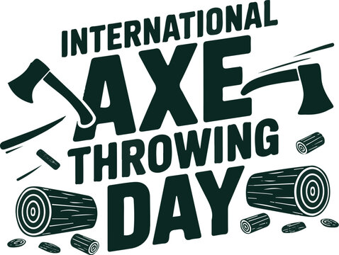 International Axe Throwing Day Vector Illustration, Extreme Sport and Target Practice Game Design