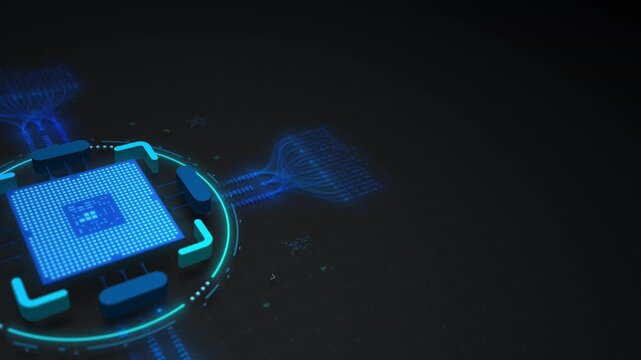 AI Digital Core Processing Neural Network Big Data Streams Motion Design Seamless Loop