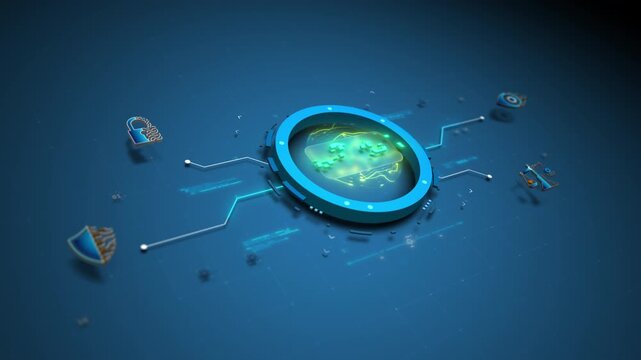 AGI Core System Managing Secure AI Network Governance Motion Design Seamless Loop