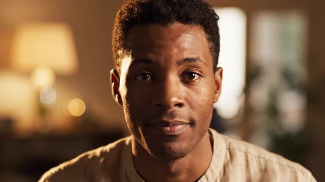 Young man speaking to camera