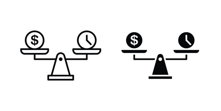 Time and money scale icon