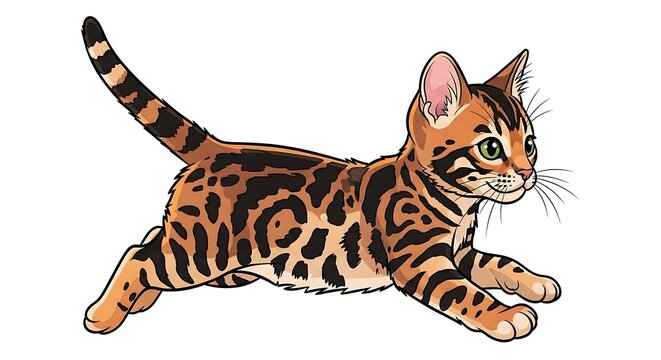 Close-up of a detailed leopard illustration in motion.