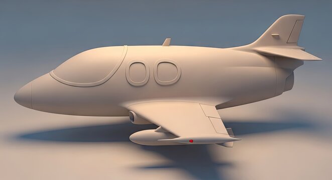 Side profile of white executive jet scale model.