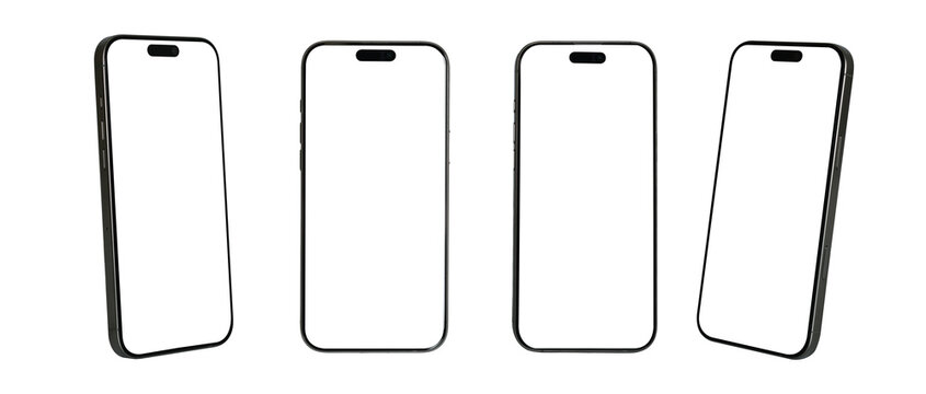 Mobile smartphone mockup template with blank screen designed for technology startup presentations, fintech innovation graphics and cyber security platform interfaces.