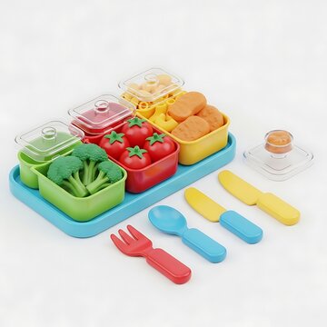 Colorful childrens building blocks with toy car on white background.