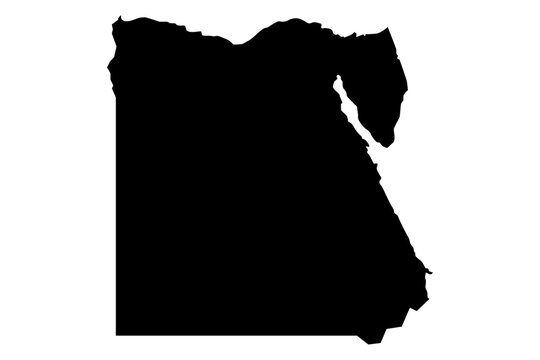 Egypt map silhouette in solid black vector graphic style isolated for design layout