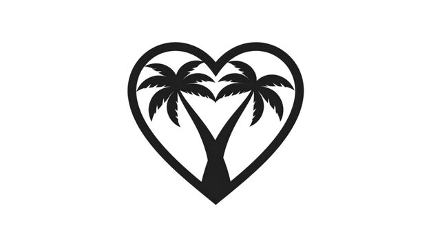 palm tree icon silhouette on white background