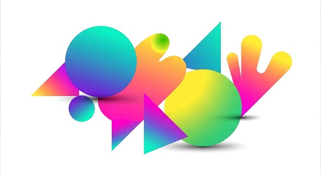 Vibrant colorful geometric shapes background.