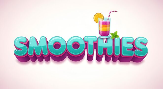 Fresh And Delicious Tropical Smoothie 3D Font