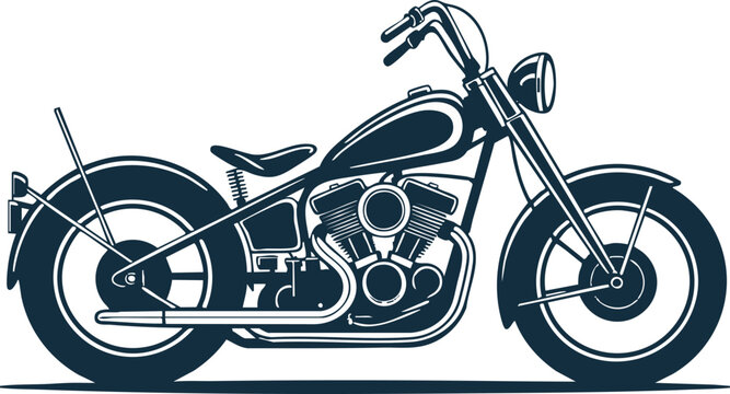 motorcycle icon badge vector line art wheel exhaust suspension spring