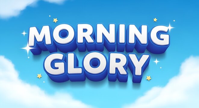 Morning Glory Bright Blue Sky Typography Banner
