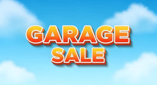 Garage Sale Summer Sky Blue Retail Banner