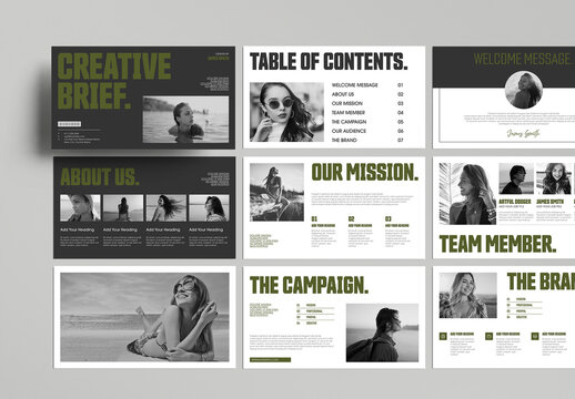 Modern Creative Brief Presentation Template with Minimal Layout