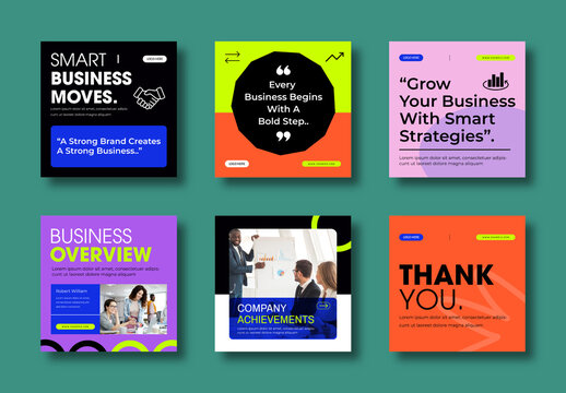Smart Business Post Template Set Layout