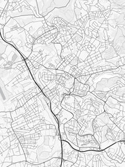 Naklejka premium Liberec City Map. Minimalist black and white line art poster for printing, wallpaper, wall art, and map resources for home and office decor