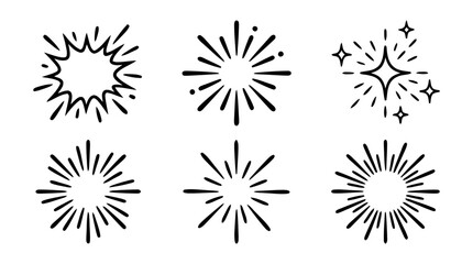 Obraz premium Set of Abstract Starburst and Sunburst Graphic Design Elements