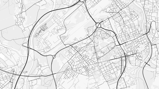Ostrava City Map. Minimalist black and white line art poster for printing, wallpaper, wall art, and map resources for home and office decor