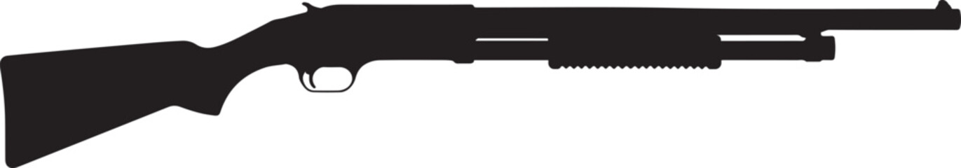 Fototapeta premium Black silhouette of a shotgun.