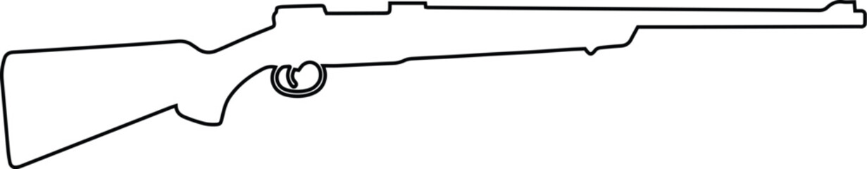 Fototapeta premium Rifle for hunting outline silhouette.