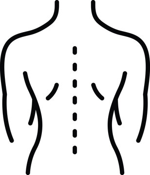 Human back icon in linear style.