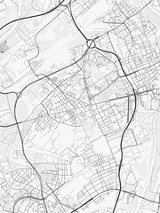 Obraz premium Ostrava City Map. Minimalist black and white line art poster for printing, wallpaper, wall art, and map resources for home and office decor