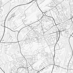 Obraz premium Ostrava City Map. Minimalist black and white line art poster for printing, wallpaper, wall art, and map resources for home and office decor