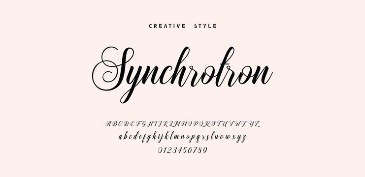 Synchrotron Font Creative Style Vector