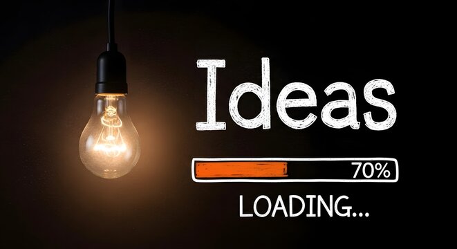 Lightbulb with idea progress innovative concept