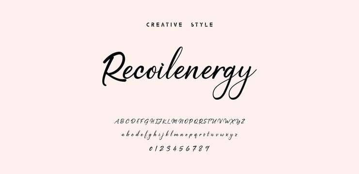 Recoilenergy font script elegant cursive