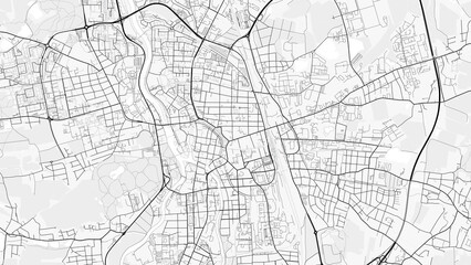 Obraz premium České Budějovice City Map. Minimalist black and white line art poster for printing, wallpaper, wall art, and map resources for home and office deco