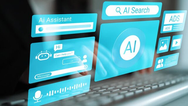 Futuristic Interface Displaying AI Assistant Features with Interactive Elements and Touchscreen Capabilities for Enhanced User Experience Gluon.