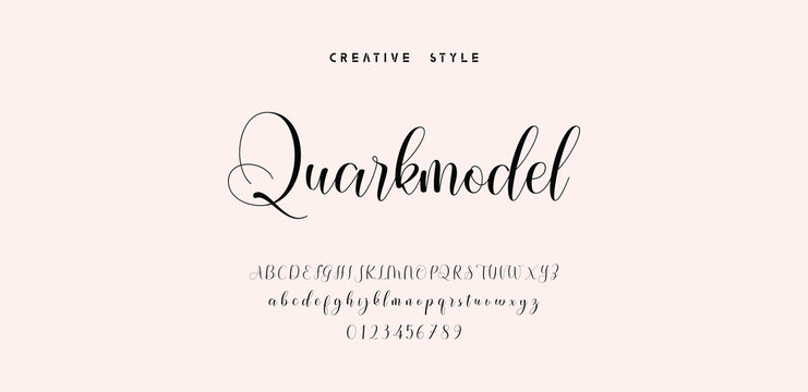 Quarkmodel Script Font with Elegant Calligraphy Alphabet and Numbers