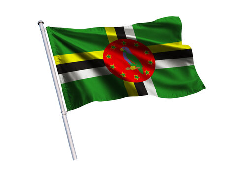 National Flag waving on flagpole, isolated white background, National Symbol