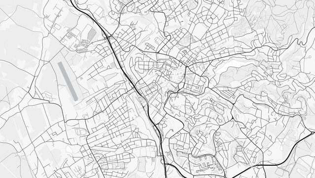 Liberec City Map. Minimalist black and white line art poster for printing, wallpaper, wall art, and map resources for home and office decor