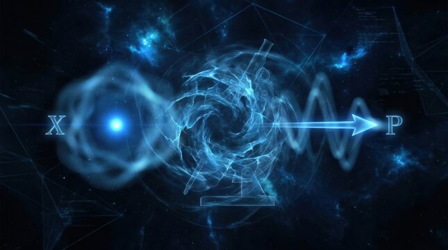 Quantum entanglement visualization: Abstract visualization of quantum entanglement, depicting the connection and interaction between two subatomic particles.