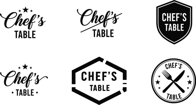 Chef&rsquo;s Table logo icon collection, culinary branding artwork design, restaurant motif concept, gourmet theme style, flat vector illustration