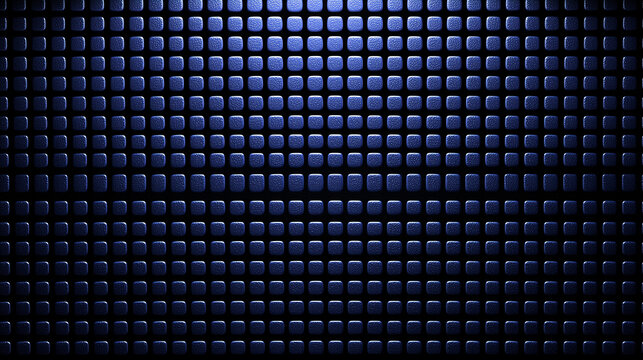 Blue grid of tiny square tiles abstract background