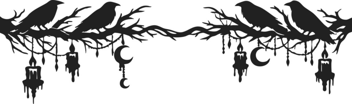 Horror Halloween Border Decorative Illustration