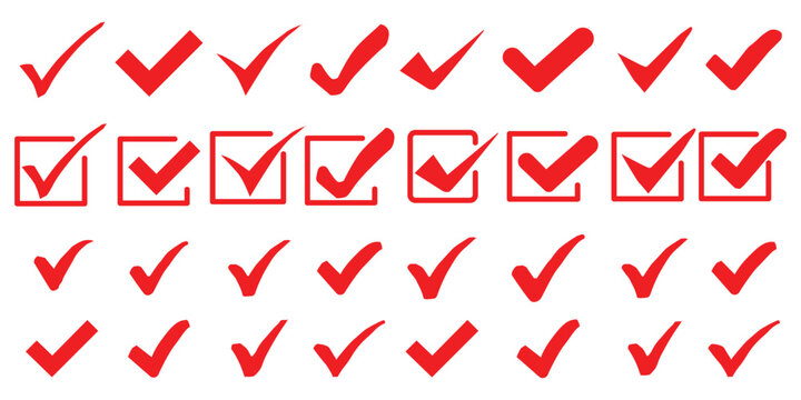 Check mark icon button set. Check box icon with right and wrong buttons and yes or no checkmark icons in green tick box and red cross .Green Tick and Confirm Icon set Vector ...