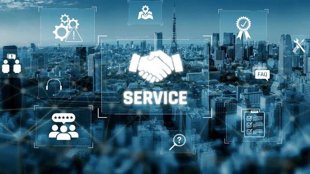 Customer service and support workflow with cooperation, communication, maintenance, and checklist icons for efficient service operation and user satisfaction Marrow