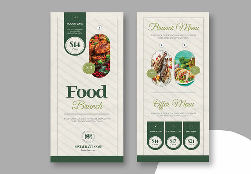 Food Brunch Menu Template Layout