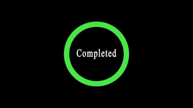 Countdown timer animation from zero seconds to five seconds. 0 to 5 rotating circle shape countdown. Countdown timer with a black background.