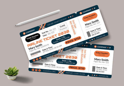 Airline Ticket Template Layour