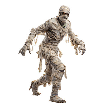 Terrifying Halloween Mummy on Transparent Background PNG Isolated for Creepy Halloween Designs